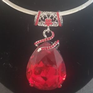 Red teardrop necklace